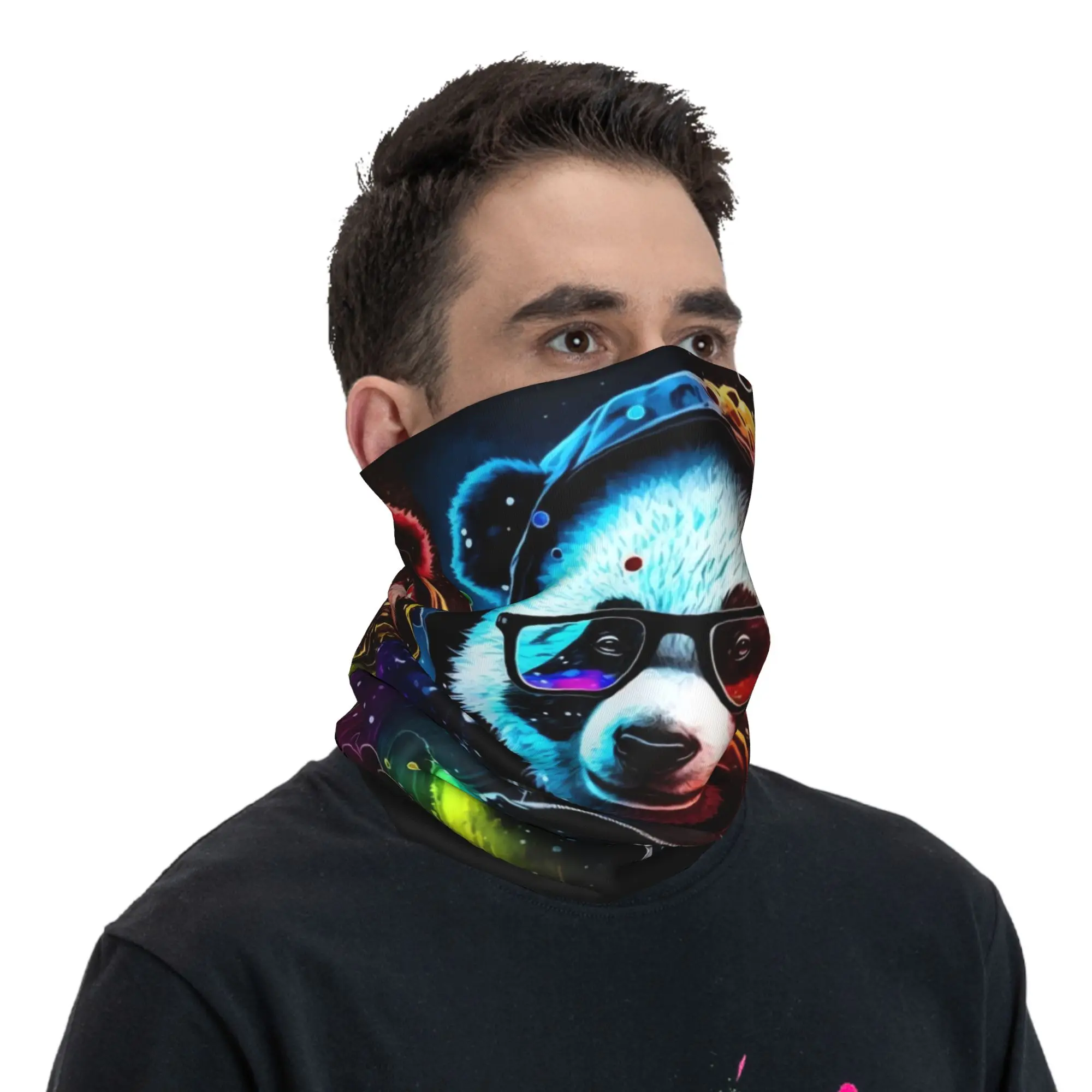 Bandana Leher Motif Beruang Grafiti Kustom, Original, untuk Ski, Berburu, Wanita, Pria, Syal, Kawaii, Balaclava, Penghangat