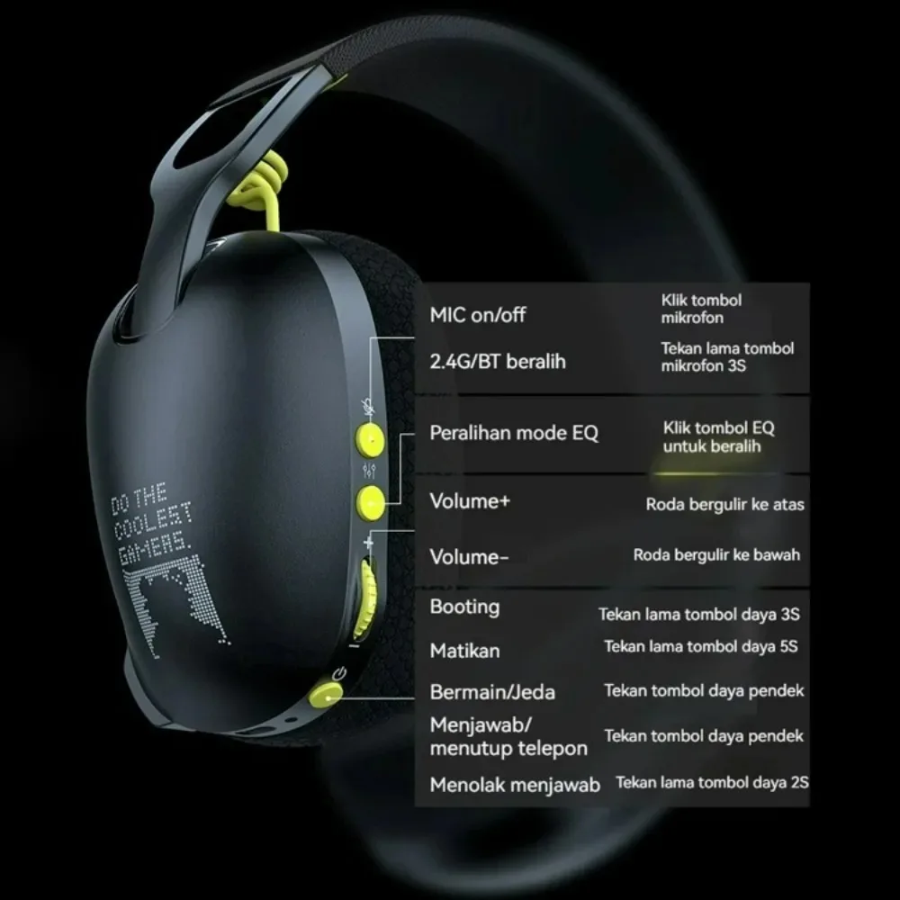 Onikuma B2 Headphone Bluetooth untuk PS5, PS4, Switch, PC, Headset Gaming Nirkabel ANC Pengurang Kebisingan 2.4GHz dengan Mikrofon 2025 Baru