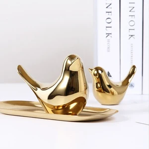 Goldvogel Keramik Feigen, Zubehör für Heimdekoration, Goldene Vogelfiguren, Hochzeitsornamente, Raumdekoration 6 Hauptverkäufe goldener Passaro - №2
