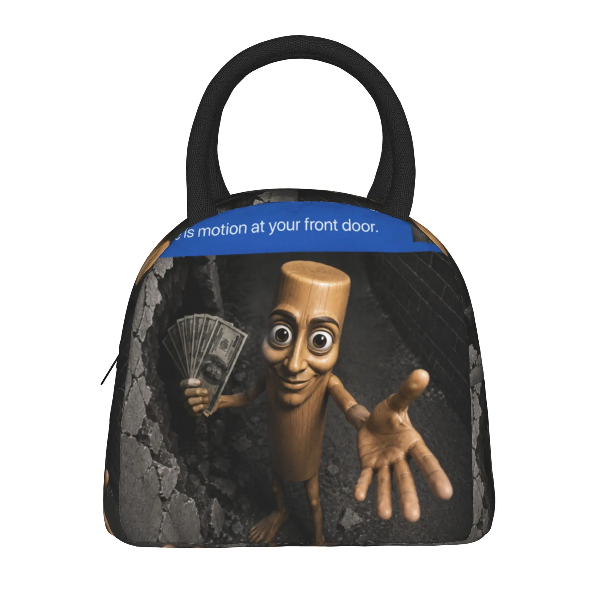 There is Motion at Your Front Tung Tung Tung Sahur Meme Lunch Bag  School Lunch Box For Adult Casual Tote Food Bags Cooler Bag