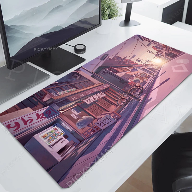 

Anime Street Scenery Large Mousepad Gamer Mousepads Keyboard Mat Desk Rug Pc HD Desk Mats Company Mouse Pad For Gift