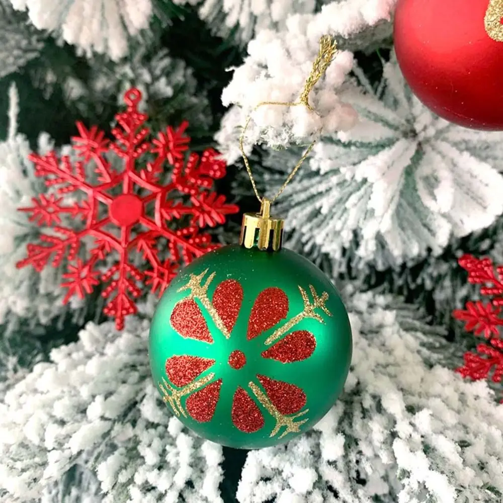 40 unids/set bola de Navidad de alce de colores brillantes galvanizada con lentejuelas árbol de Navidad colgante bola colgante plástico estilos mixtos