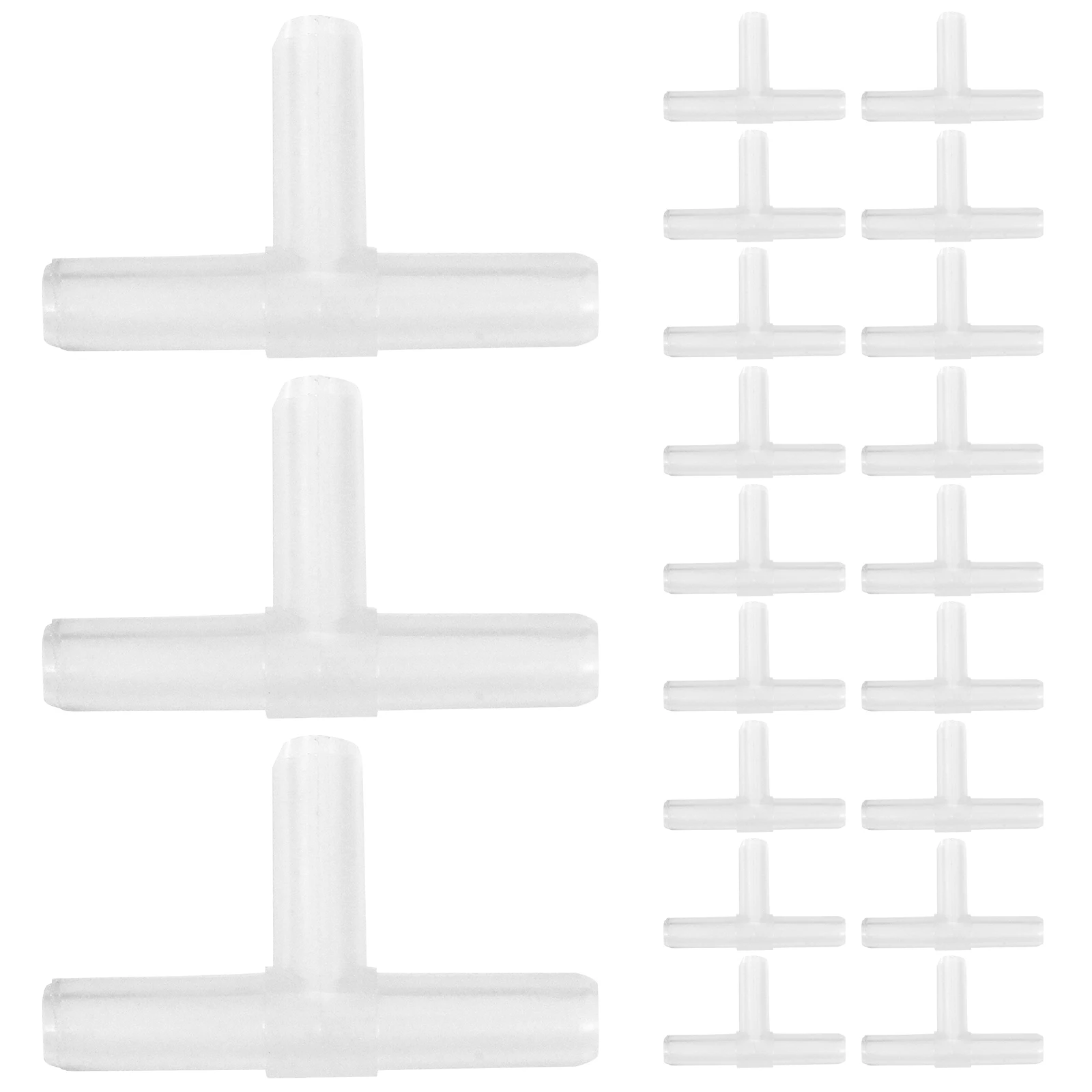 

300pcs Air Shunt Hose Fittings Tubing Joints Pipe Barb Plastic Splicer T Connector Fish Tank Aquarium Pond Three Way Splitters