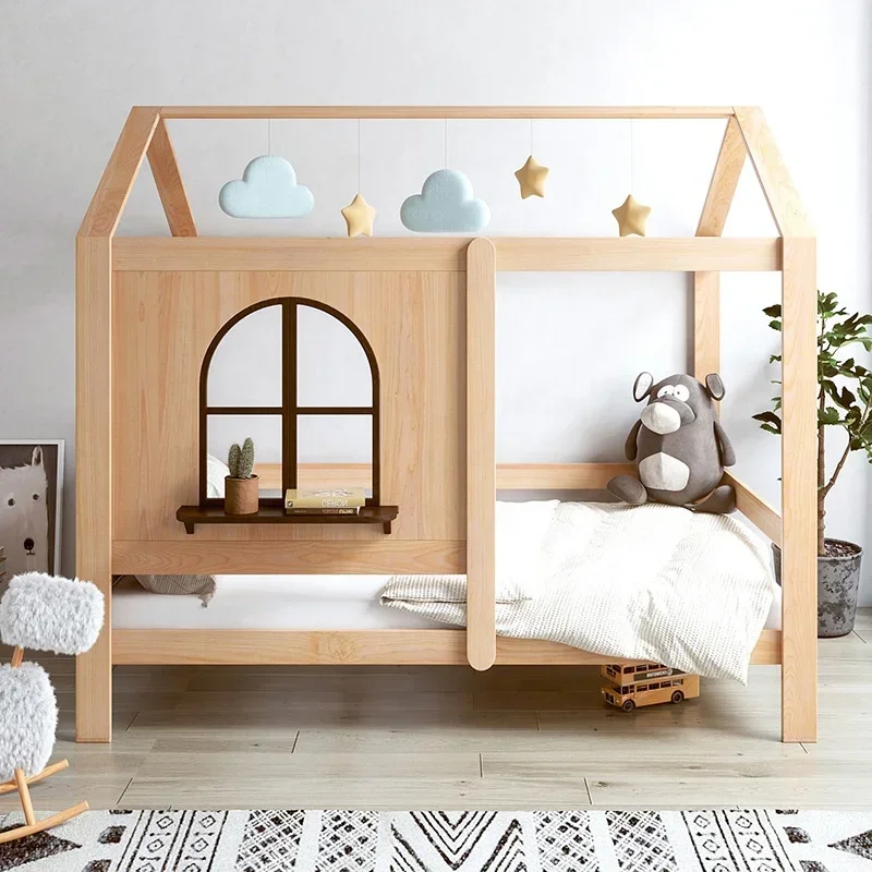 

#Small House Shape Design Bedroom Bed Set Furniture Solid Wood Luxury Kids Children Bed