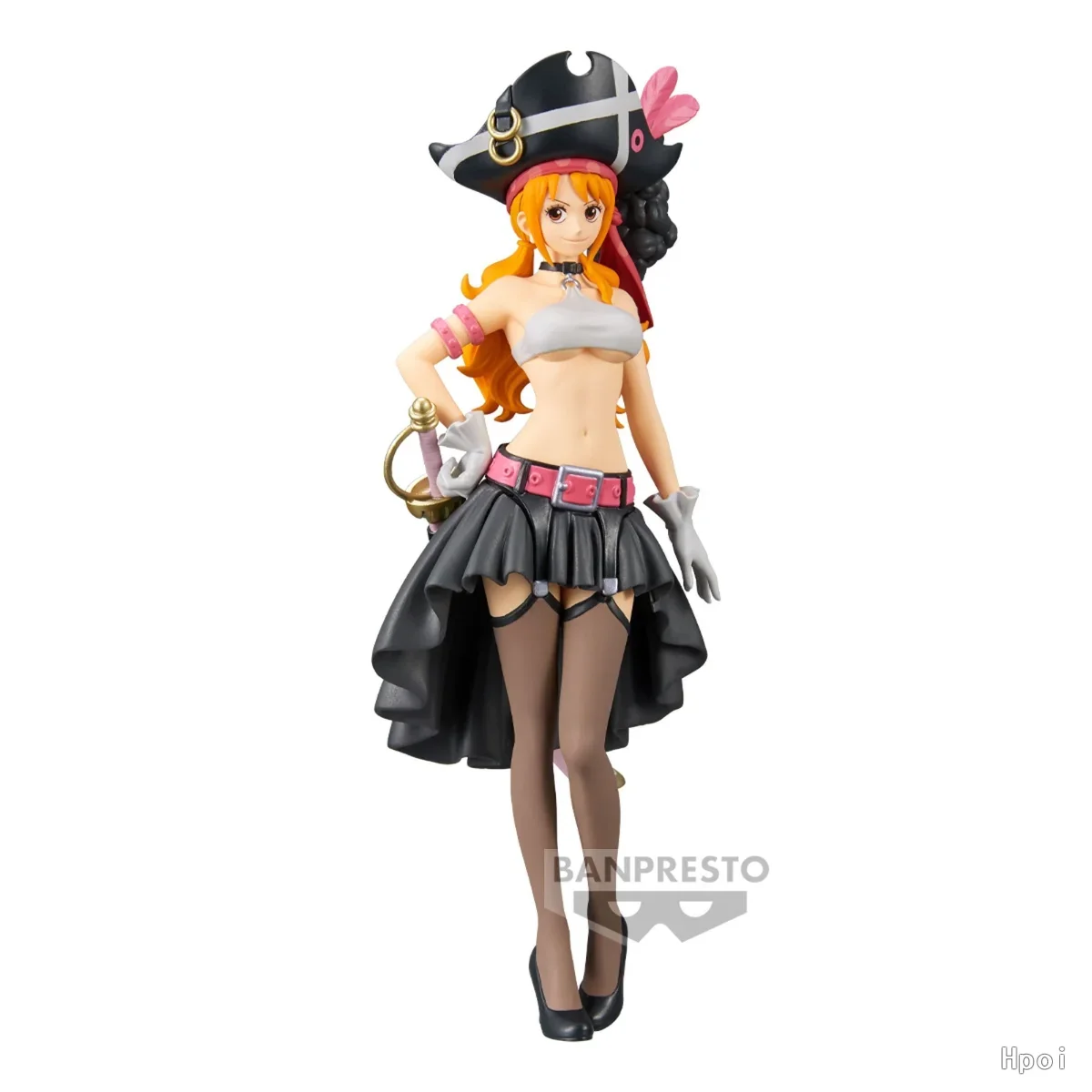 19CM Anime jednoczęściowa figurka Nami czarne ubrania jednoczęściowe z filmu czerwone seksowne dziewczyny figurka PVC zabawka-model do