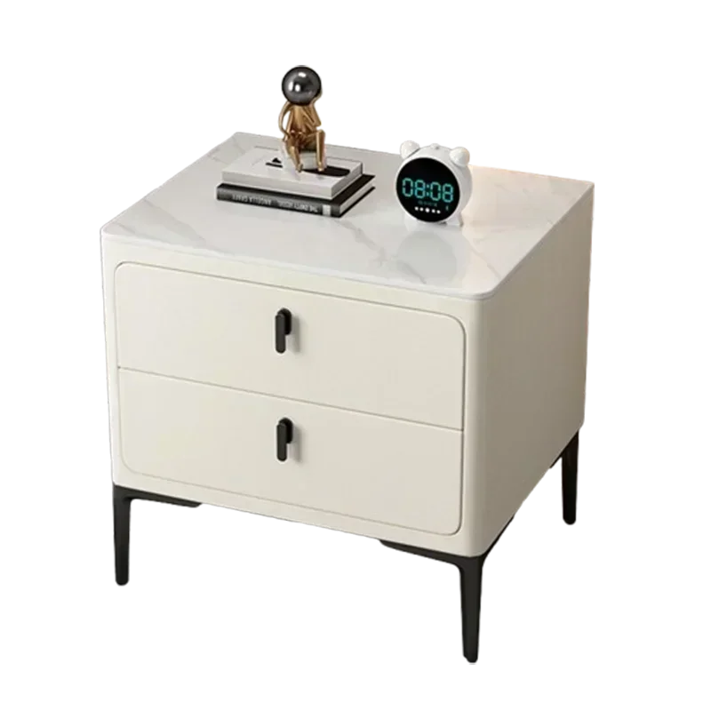 Premium  High-quality Chic Modern Italian Bedsides Table Gray Colour Wood Luxury Minimalist Bedsides Table