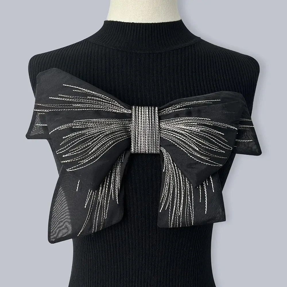 แฟชั่นชีฟองโบว์เข็มกลัด Pins 24 ซม.X 29 ซม.เสื้อผ้าตกแต่ง Handmade เข็มกลัด Anti Glare COLLAR เสื้อผ้าอุปกรณ์เสริม