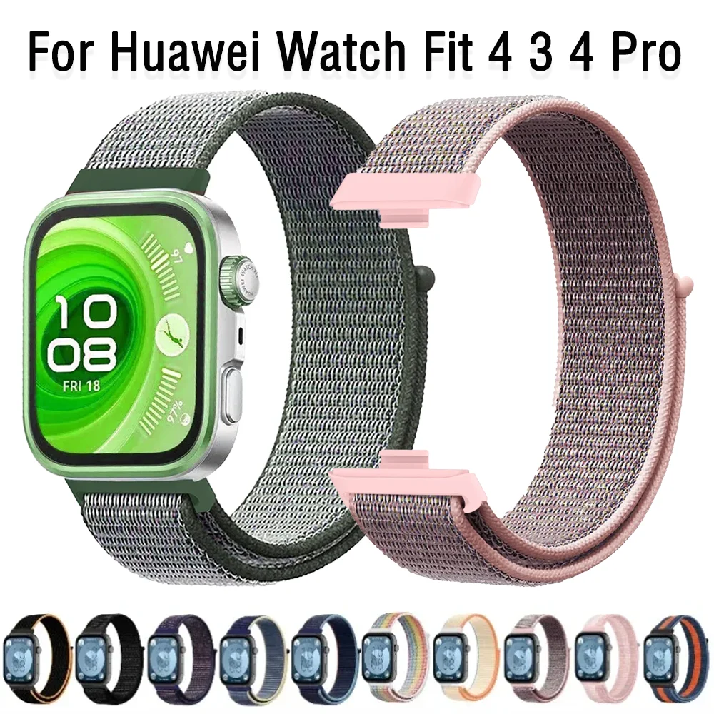 Sports Nylon Strap Case for Huawei Watch Fit 4 3 Bracelet Band Huawei Watch Fit 4 Pro Wristband Correa Full HD Glass Cover Shell