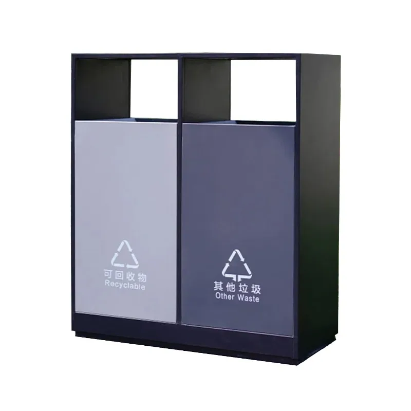 Outdoor trash can Stainless steel large outdoor leather box Residential property Park Villa courtyard Commercial trash can