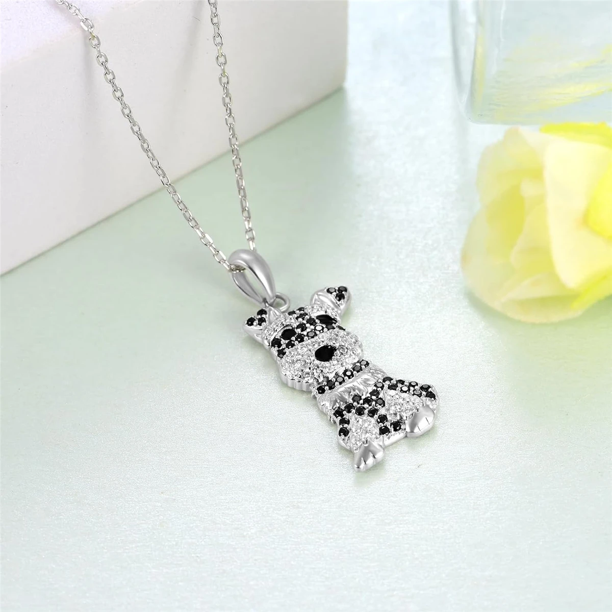 Exquisite and Cute Schnauzer Pendant Necklace for Women Fashion Pet Puppy Jewelry Animal Accessories Dog Lovers Birthday Gifts