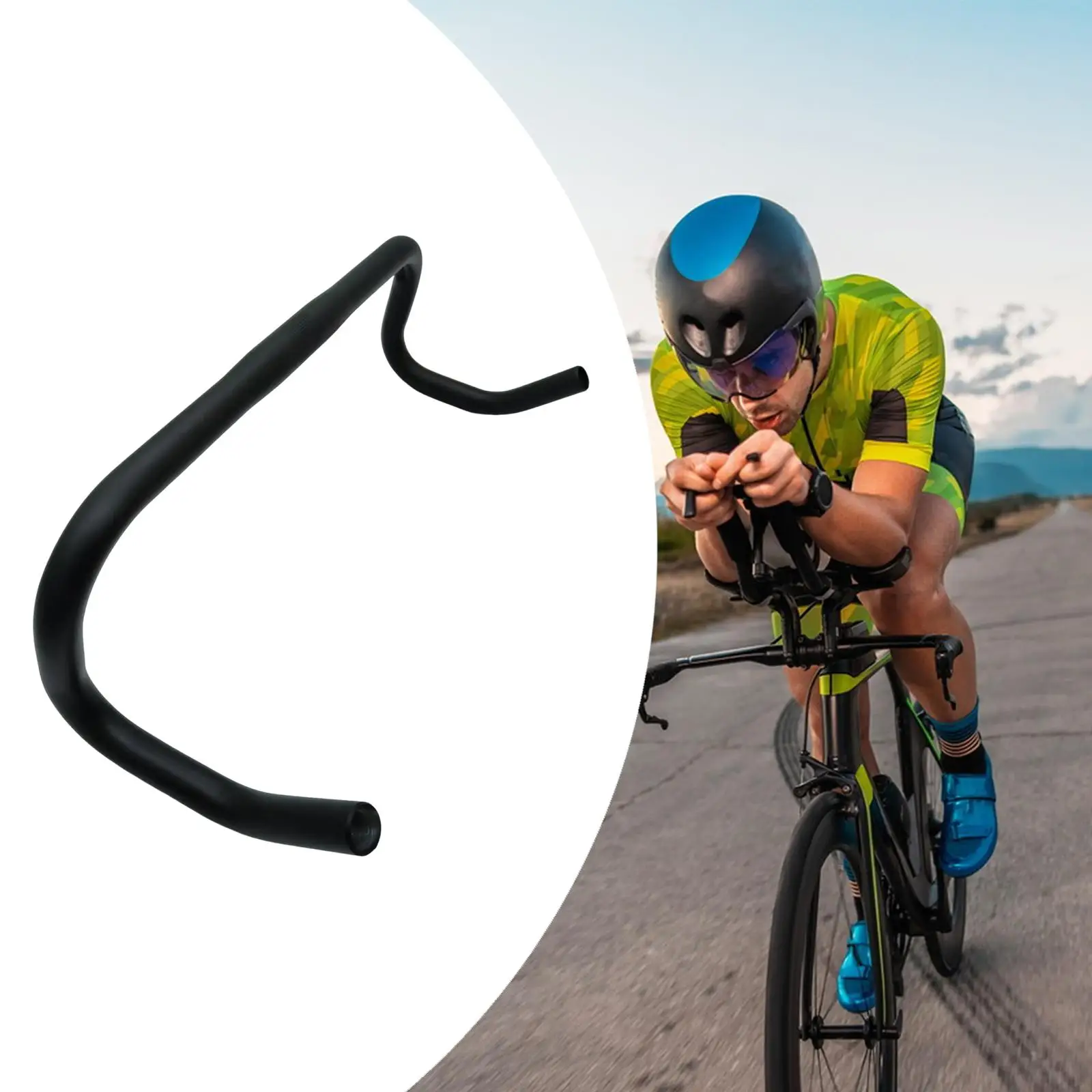 Curved Bike Handlebar Aluminum Alloy Drop Bar Lightweight Road Race Bar for Road Bicycle Handle Replacement