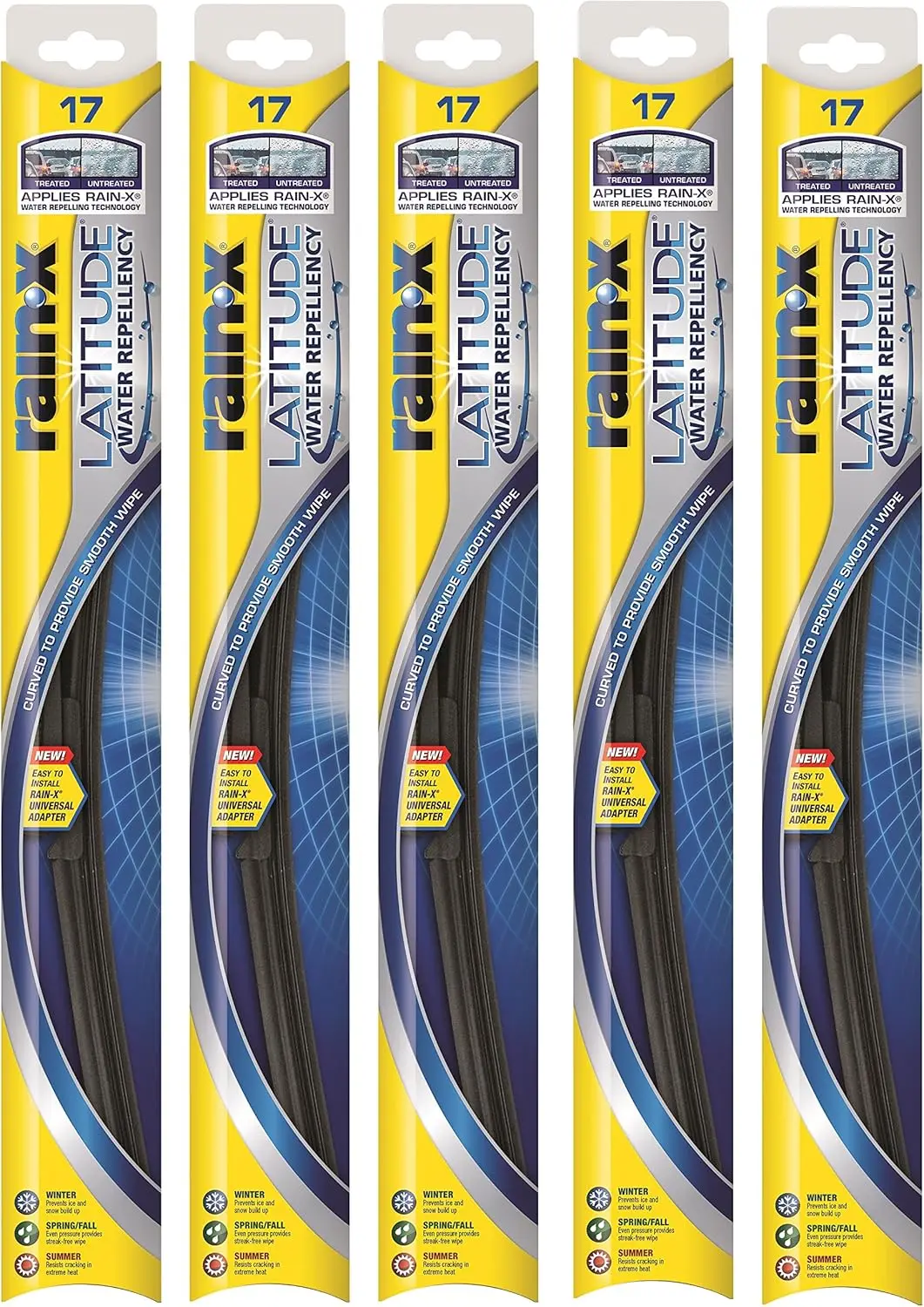 

Latitude 2-IN-1 Water Repellency Wiper Blade, 18" (Pack of 5) - Enhanced Visibility & Durability