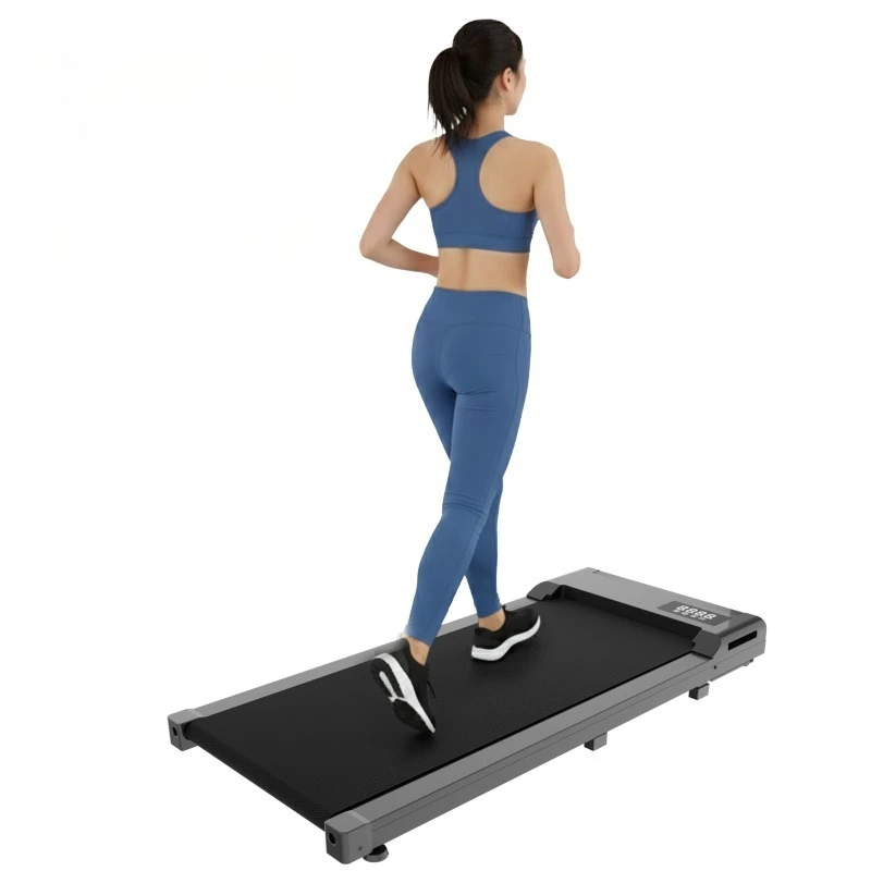 

White Incline Walking Pad Treadmill Portable Mini Under Desk Design With Remote Control Led Display For Home Fitness