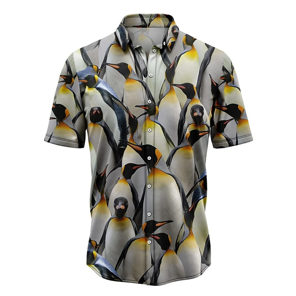 Men\'s shirts Hawaiian shirts animal print fish shrimp street casual short sleeve buttons tropical fashion Hawaiian design