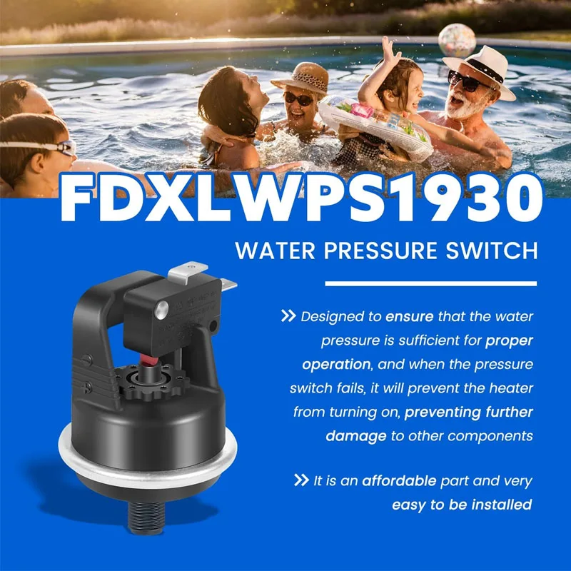 FDXLWPS1930 Water Pressure Switch Fit for Hayward Universal H-Series Low NOx Pool & Spa Gas FD Heaters, Black