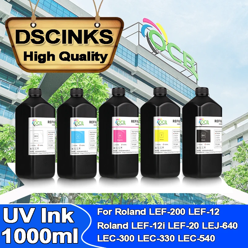 UV Ink 1000ml UV led ink soft or hard For Roland LEF-200 LEF-12 LEF-12i LEF-20 LEJ-640 LEJ-640FT LEC-300 LEC-330 LEC-540 printer