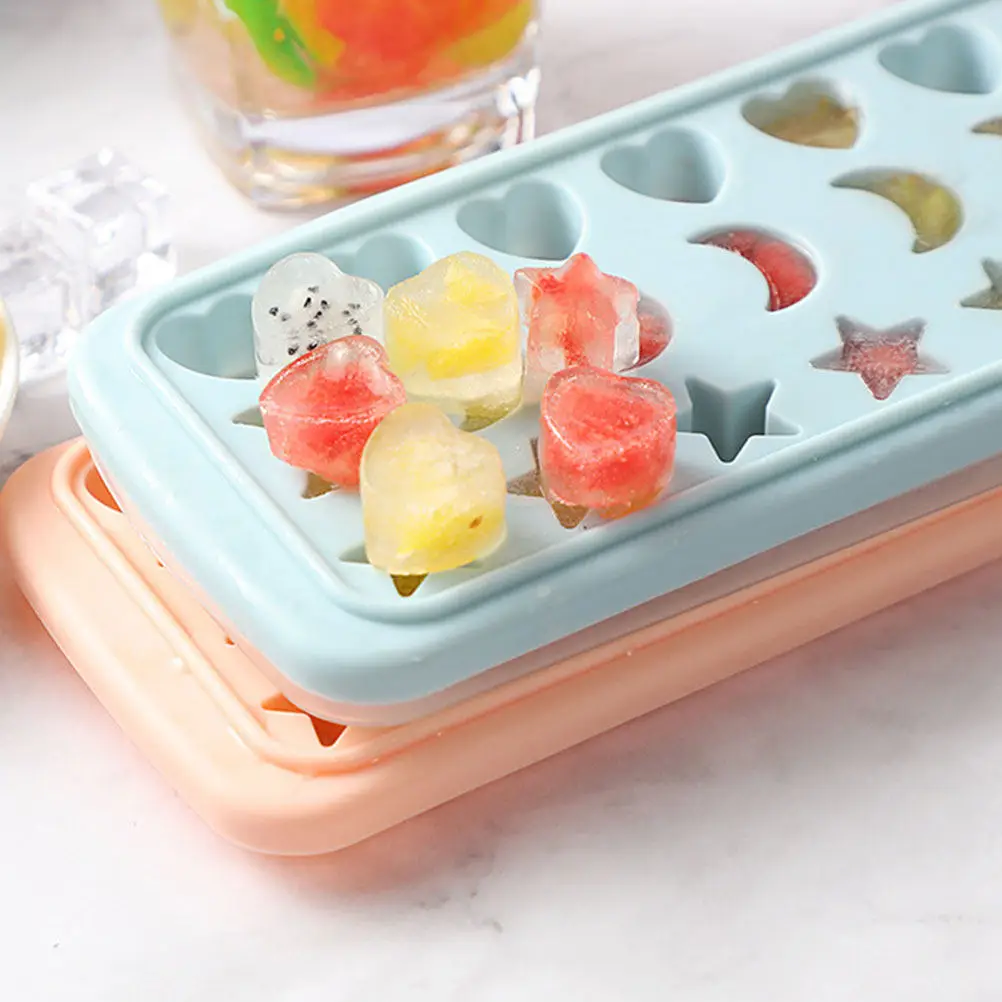 Food Grade Silicone Ice Mold Star Moon Heart Shape Lid Flexible Easy Release for Ice Cubes Pudding Jelly Soda Wine - view 4