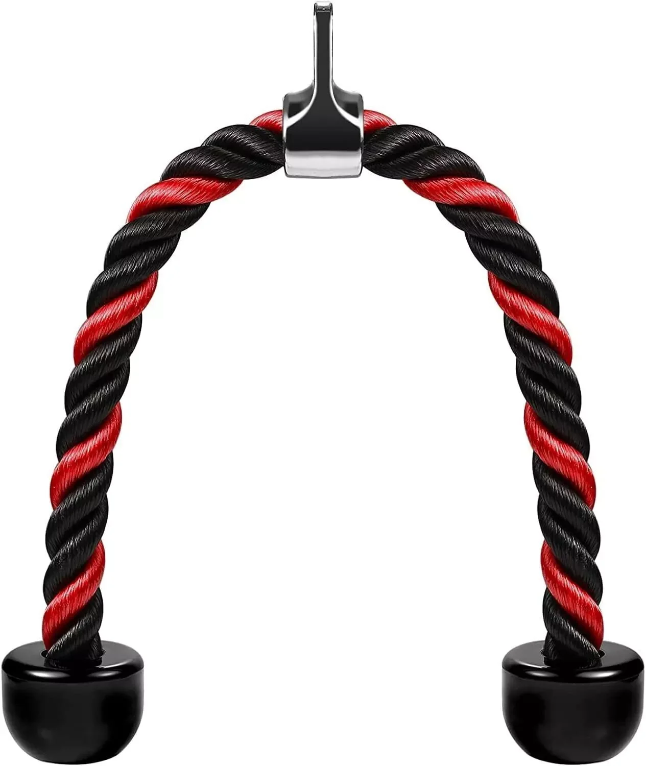 

Tricep Rope Attachment Cable Machine Handle Fitness Pulldown Triceps Red Black