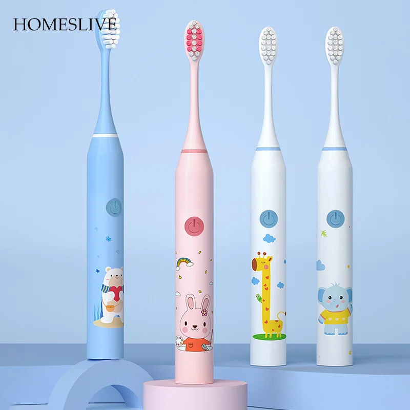 

HOMESLIVE 1set Vibrating Adult Charging Electric Toothbrush Sonic 5-mode Sets Replacement Head Waterproof Strong