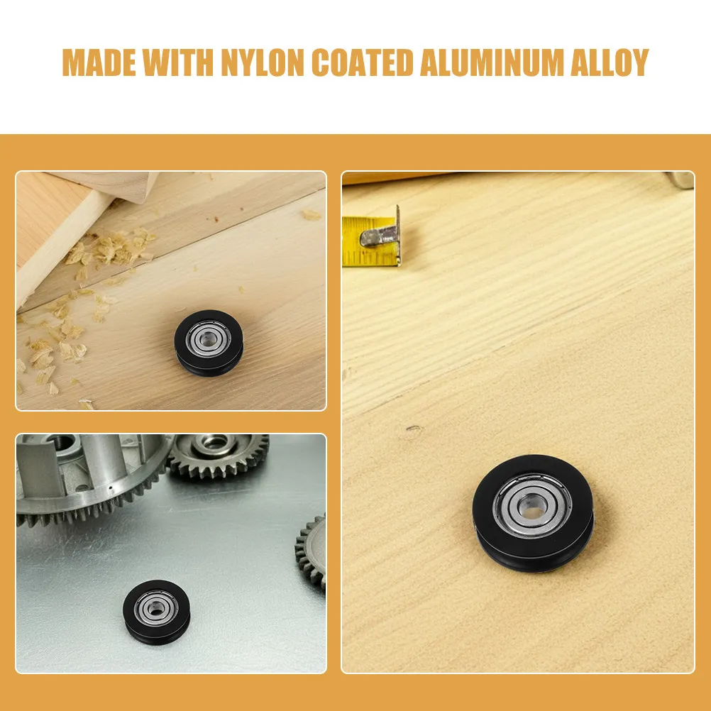 6Pcs Sliding Door Window Pulley Nylon Aluminum Alloy Heavy Duty Bearing Roller Wheels for Wardrobe Cabinet Drawer Replacement