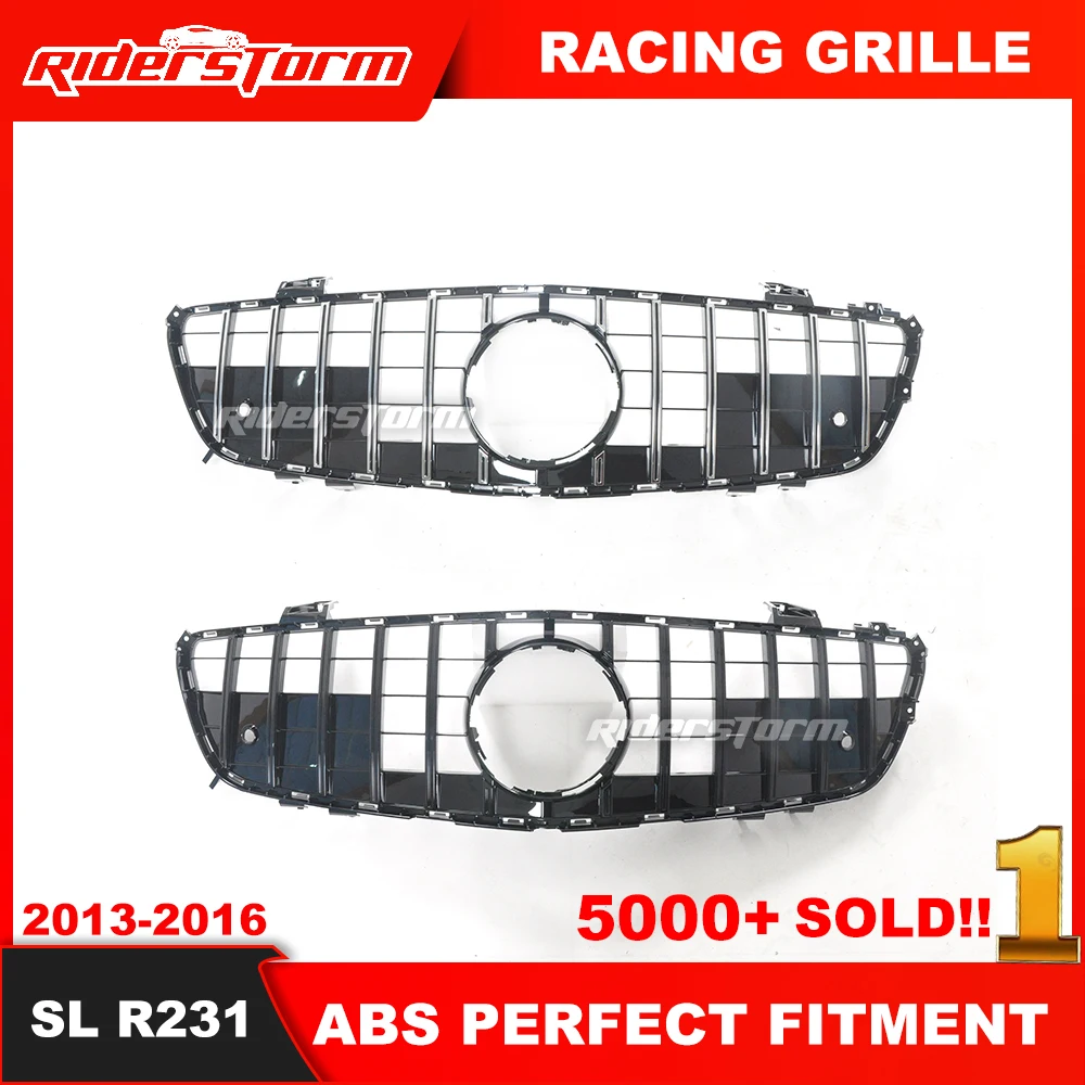 Year 2013-2016 SL class R231 GT Grille  silver black ABS Front Grille for mercede sl GT Grille r231 SL500 SL550 Panamerica Grill