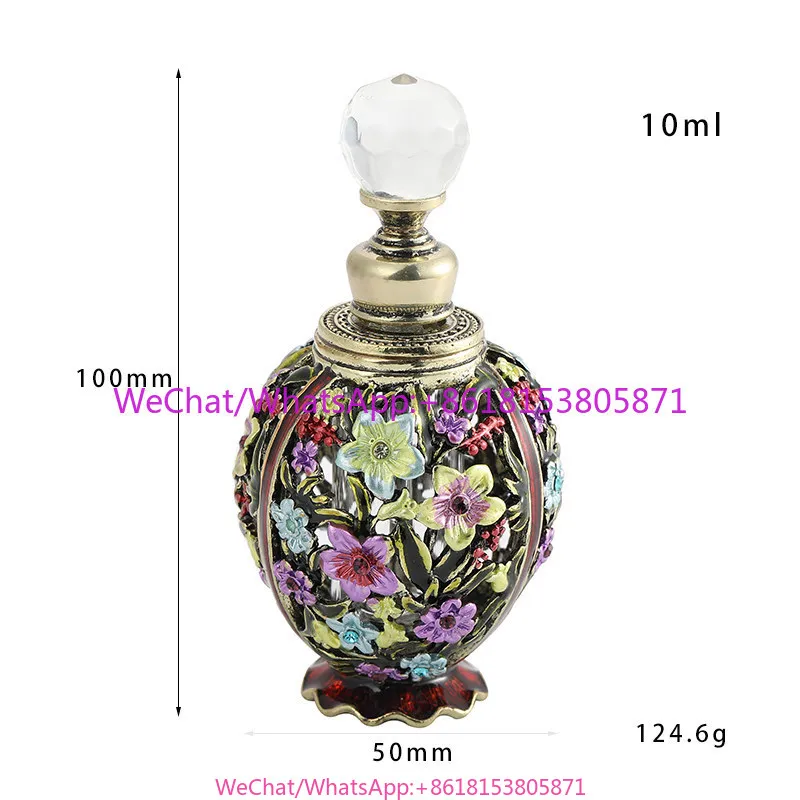 12ML exquisite enamel painted essential oil bottle perfume sub-packaging glass bottle empty bottle purely hand-drawn