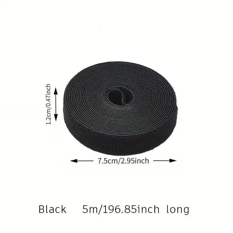 [Wire Organizer Straps] 1pc Five Meters Long Self-Adhesive Hook and Loop Cable Ties, Wire Organizer Straps for Fixing Wires with