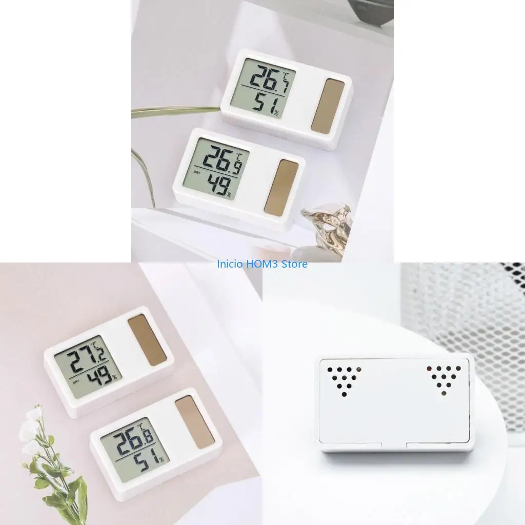 

A5YD Meter Gauge for Home Baby Room Office Solar Powered Mini Thermometers Hygrometer