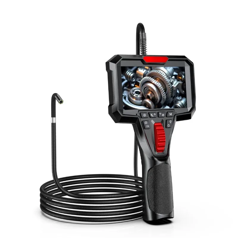 4.3 Inch HD Large Screen Industrial Endoscope Camera Waterproof Oil Resistant 360 Degree Steering Borescope High Temperature