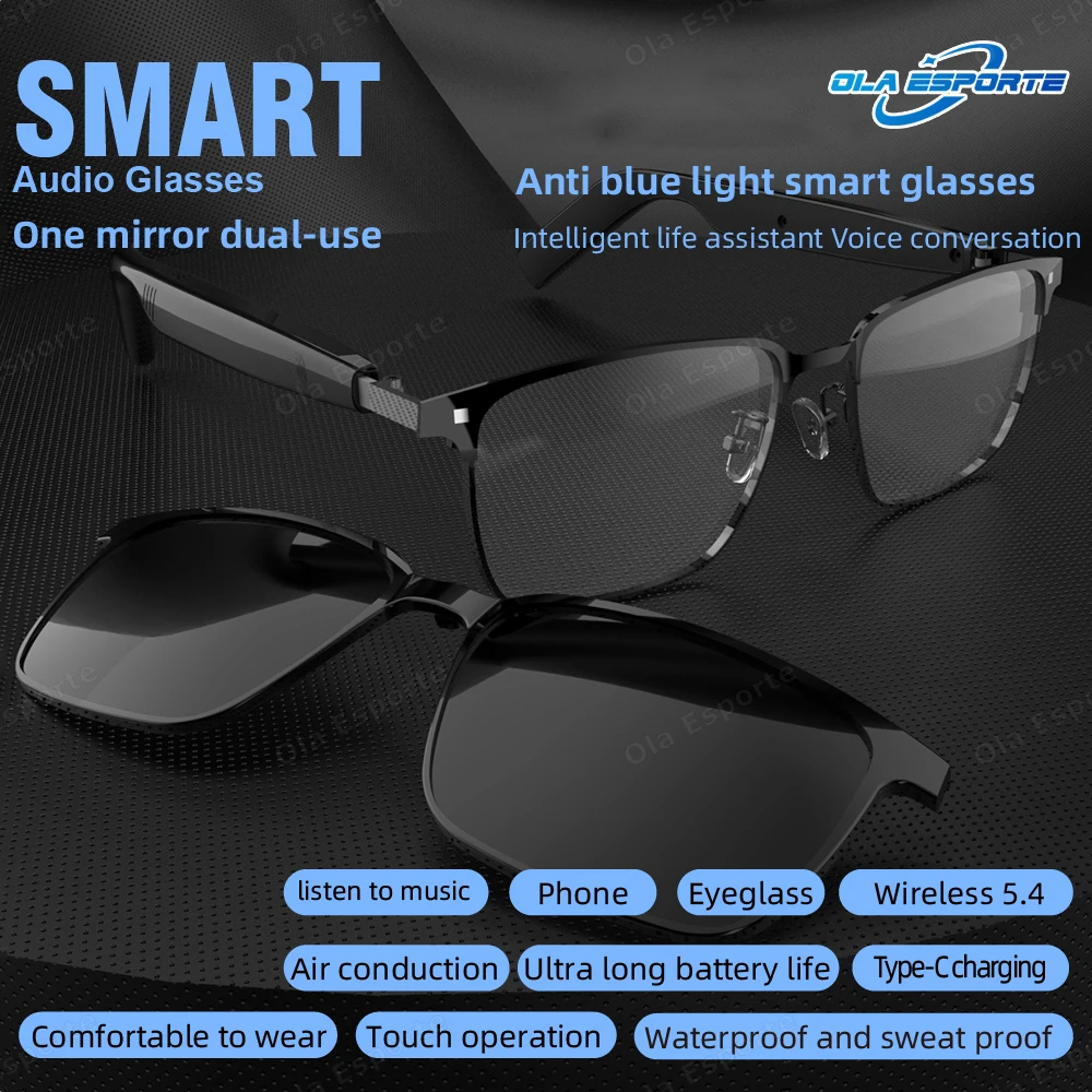 

Новые умные Bluetooth-очки TWS 2-в-1 — солнцезащитные очки-трансформеры и прозрачные линзы, беспроводное аудио, интеллектуальные солнцезащитные очки с сенсорным управлением