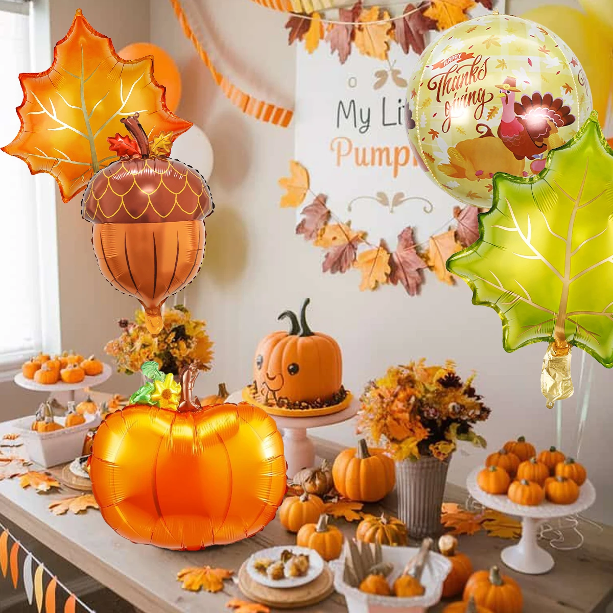 مجموعة قوس إكليل بالون الخريف، عيد الشكر السعيد، موضوع الحصاد، حفلة العشاء، جمع الأصدقاء للاحتفال بعيد الميلاد