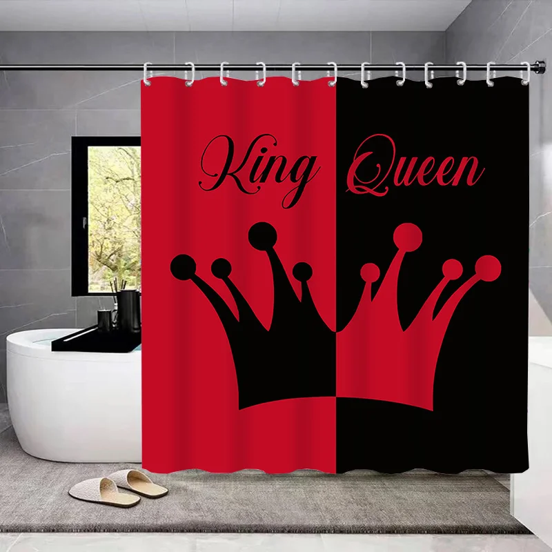 豪華なバスルームセット,2トーンのクラウンパターン,防水シャワーカーテン,防錆フック,U字型滑り止め,1個,4個