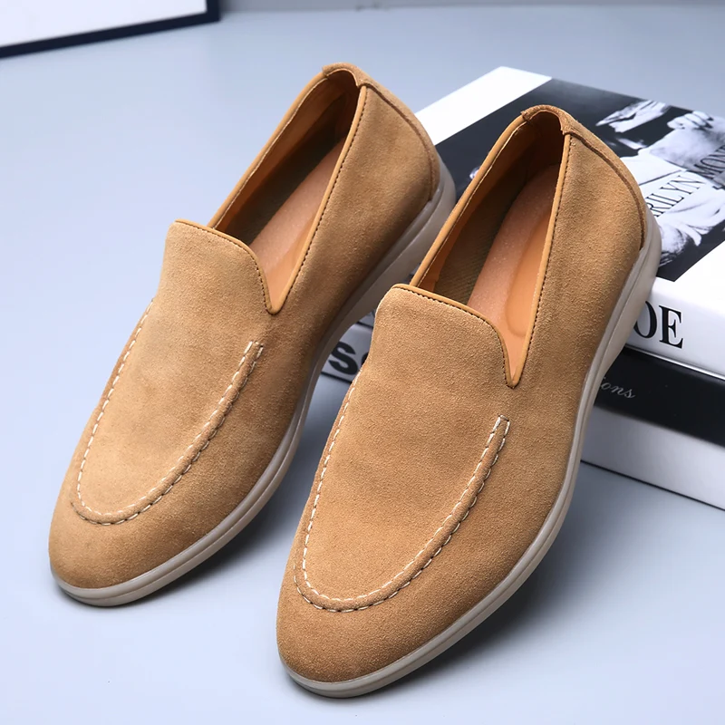 

Large Men Retro Suede Loafers Are Breathable Non Slip Simple Lightweight Comfortable for Daily Commuting