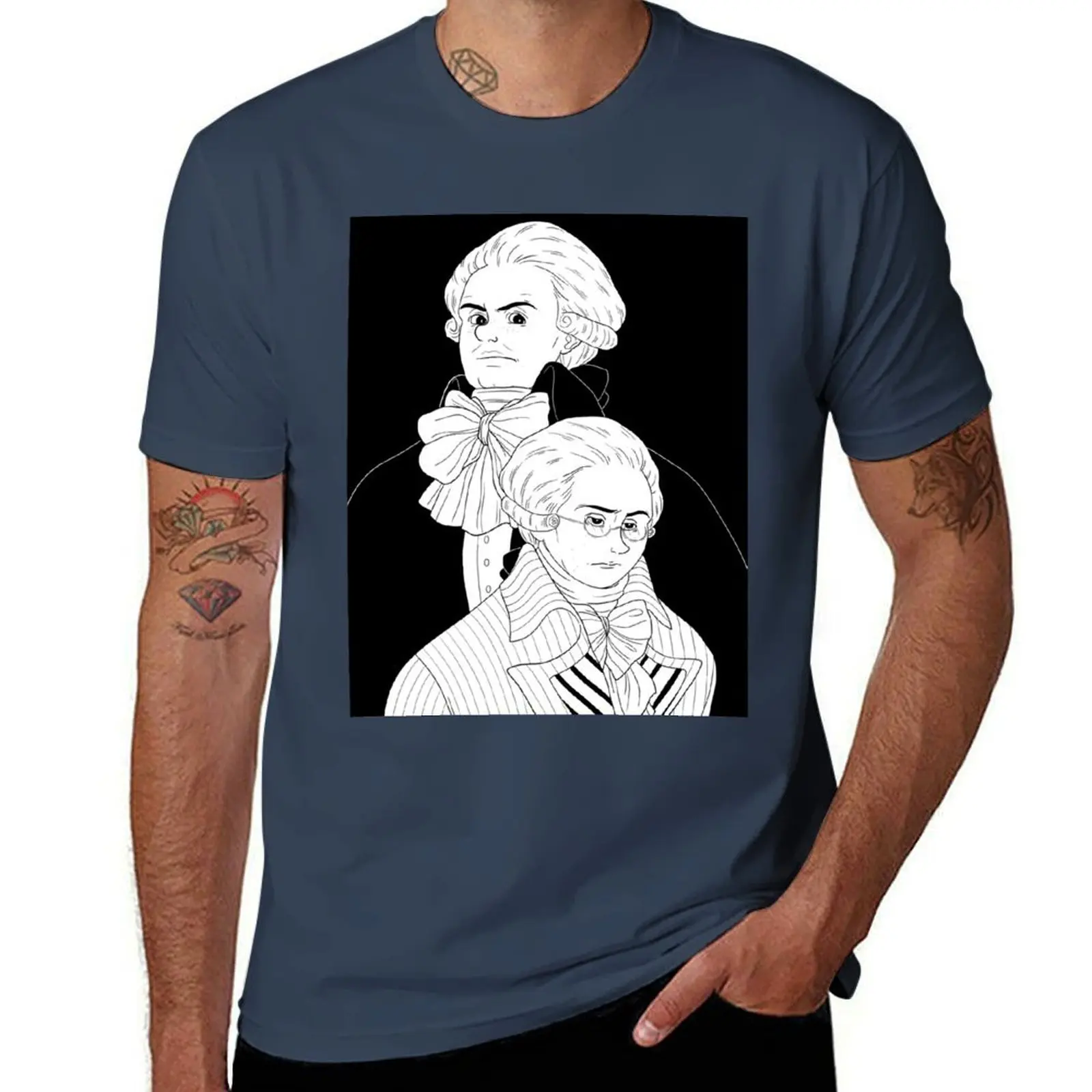 

Robespierre Danton T-Shirt Basic Solid Tee for Daily Use