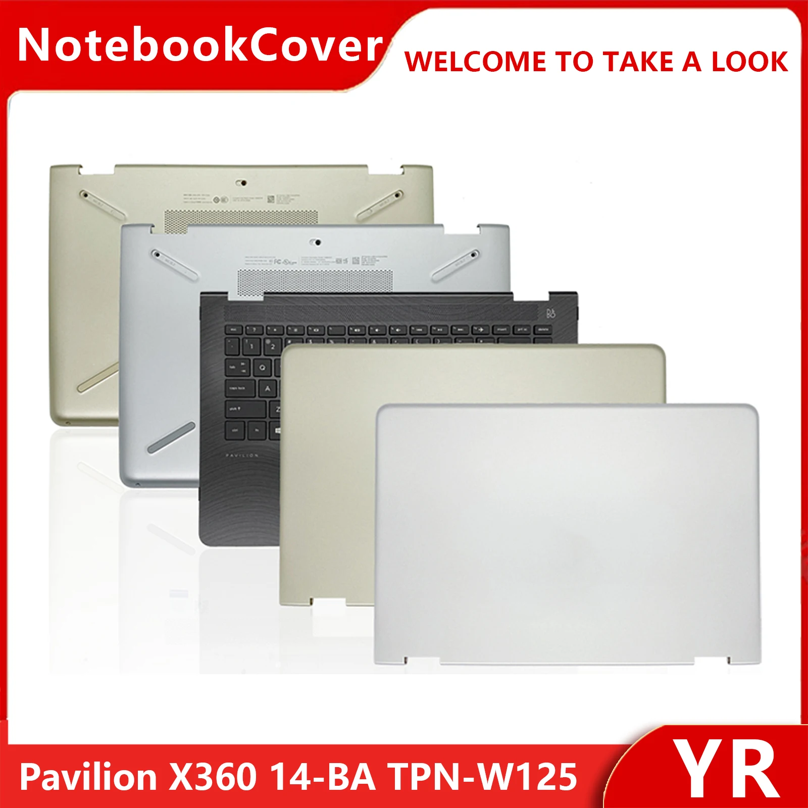 NEW For HP Pavilion X360 14-BA 14M-BA TPN-W125 Laptop Frames LCD Back Cover Front Bottom Case keyboard US