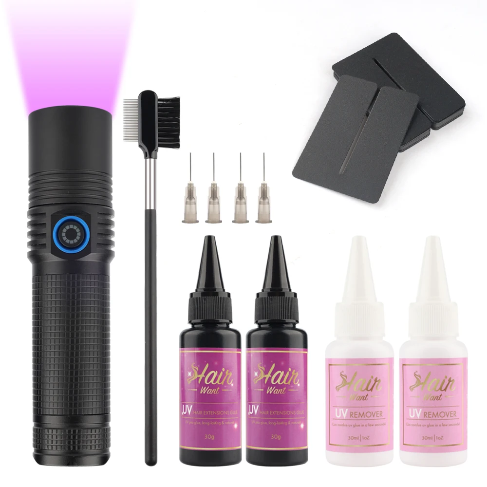 UV-LAMP UV Hair Extension System Kit – Professional Glue, Remover & Tools for Long-Lasting, Waterproof Extensions