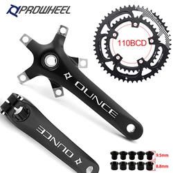 Prowheel Road Bicycle Crankset 110BCD Double Speed Road Bike Crank Set 50/34T 52/36T 53/39T 170/172.5mm 110 BCD Integrated Crank