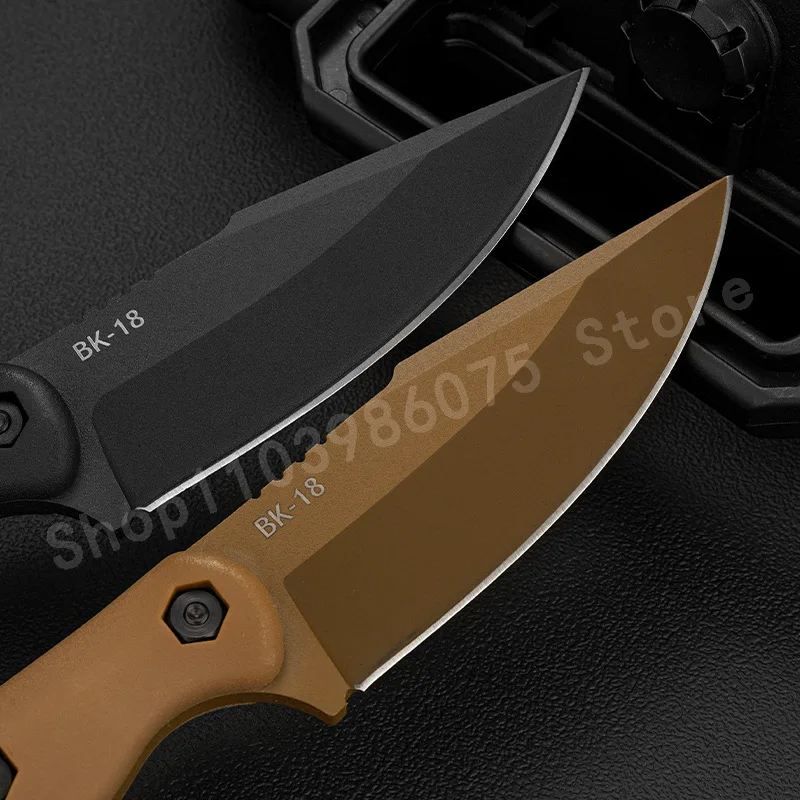 BK18 Survival Knife - Nylon Fiberglass Handle D2 Steel Blade Suitable for Hiking Equipment and Essential Items for Camping