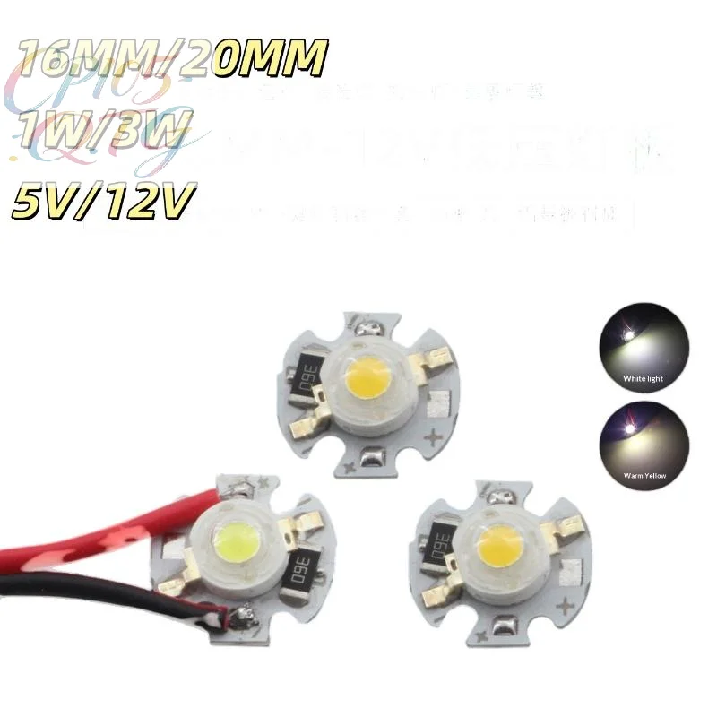 Hot Sale 5/10Pcs 16mm 20mm LED Lamp Boards 1W 3W Single Color 5V 12V Warm Neutral White Spotlights Downlights Sunset Lights