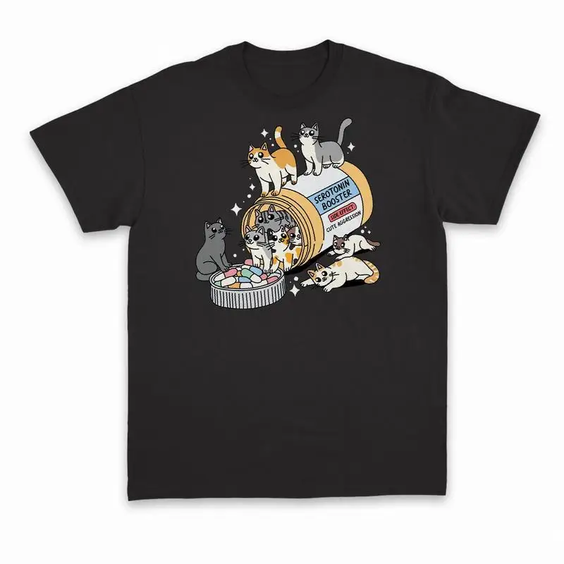 

"Funny Cat Prescription T Shirt Women Men Graphic Tee Cute Kitty Print Casual Tops Gift for Cat Lovers Humor Outfit"