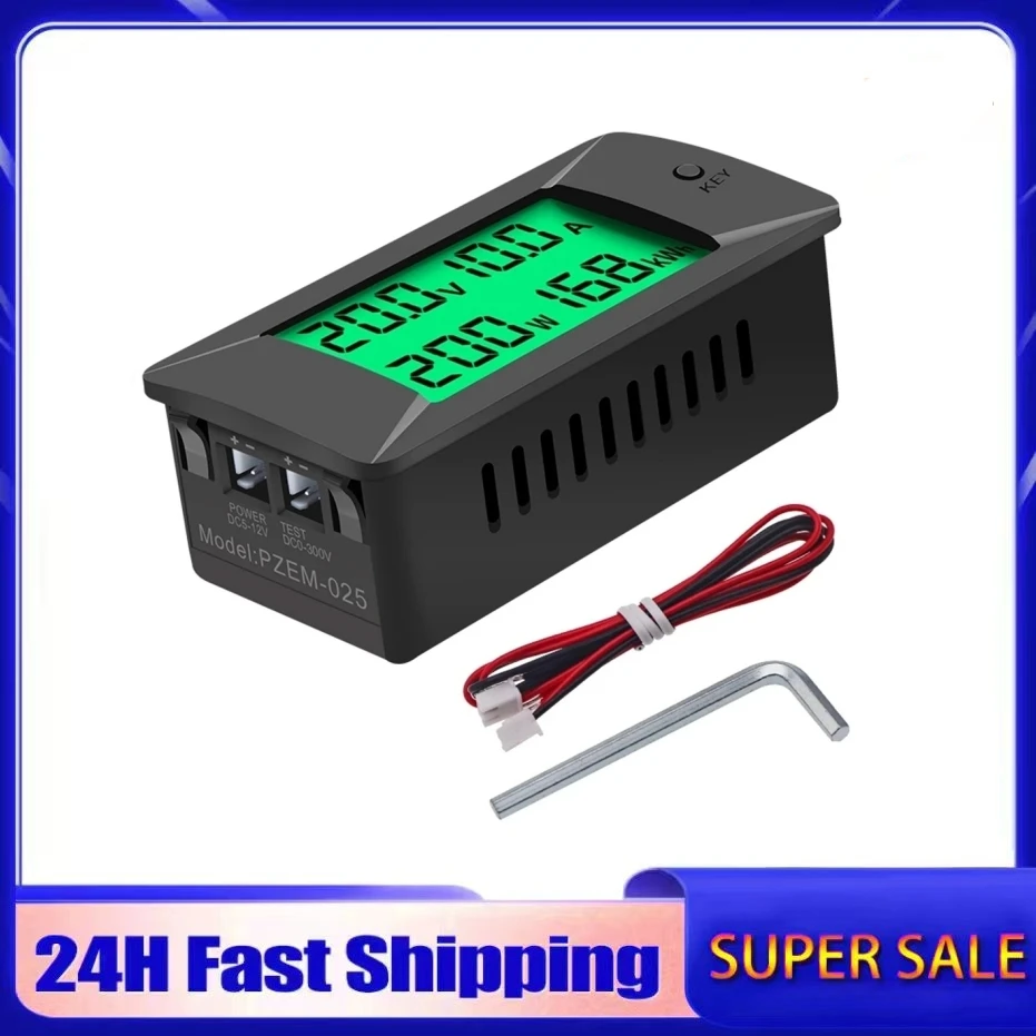 

PZEM-025 DigitalVoltage Current Power Meter Volt Detector Tester Monitor DC0-300V 50A 100A 200A 300A LCD Energy Meter