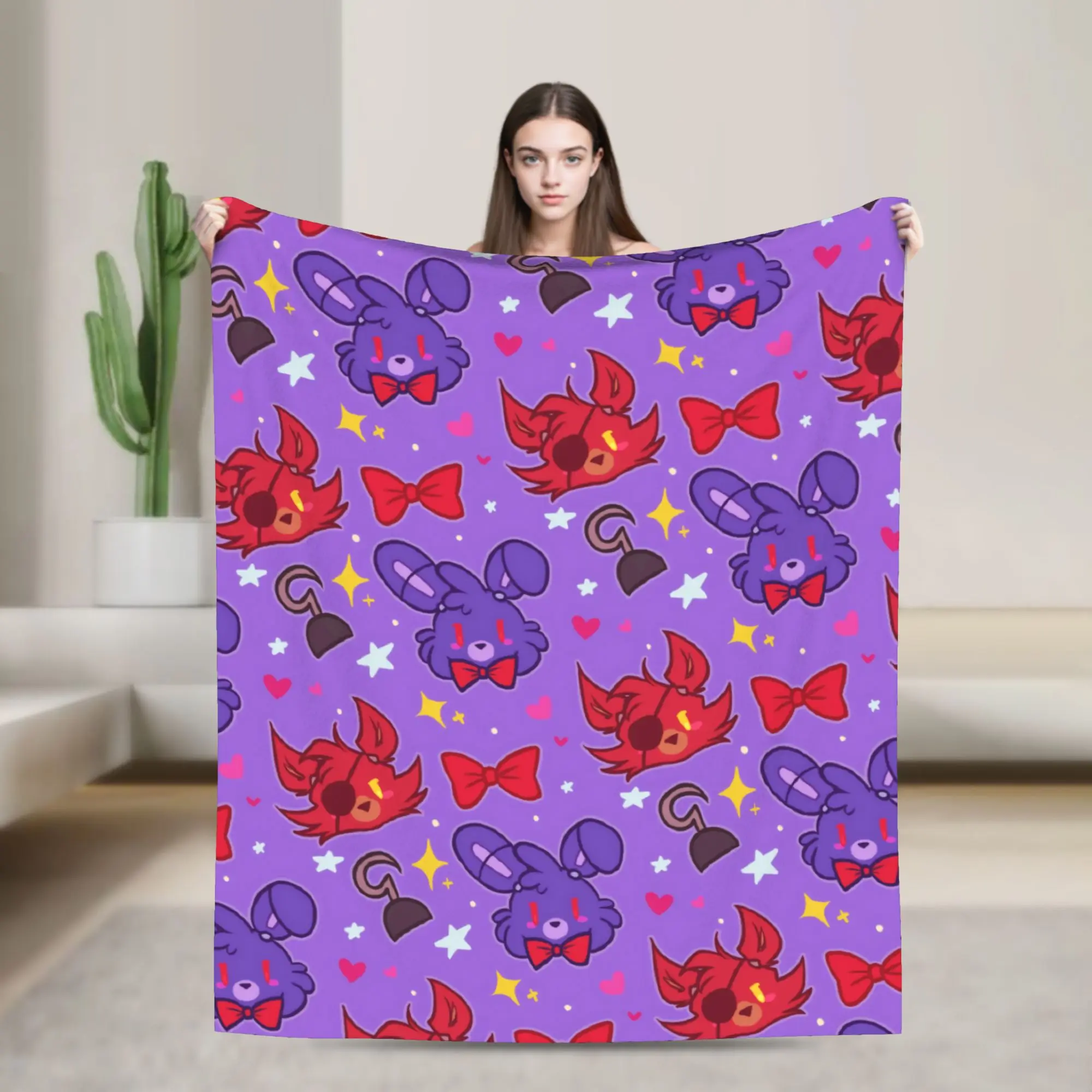 FNAFS At Freddy's Engraçado Franela Cobertores Super Macio Cama Lança para Sofá Cama Camping Moda Colcha Sofá Cama Capa