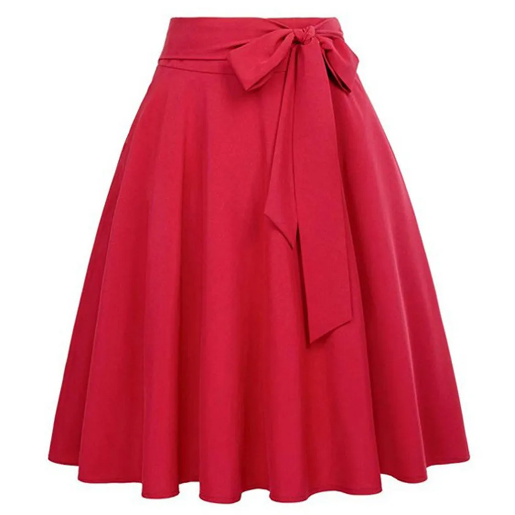 

Women‘s Skirt Solid Pleated Red Skirt High Waist A Line Y2K Vintage Midi Skirts Girls Japanese Korean Fashion Long Clothing