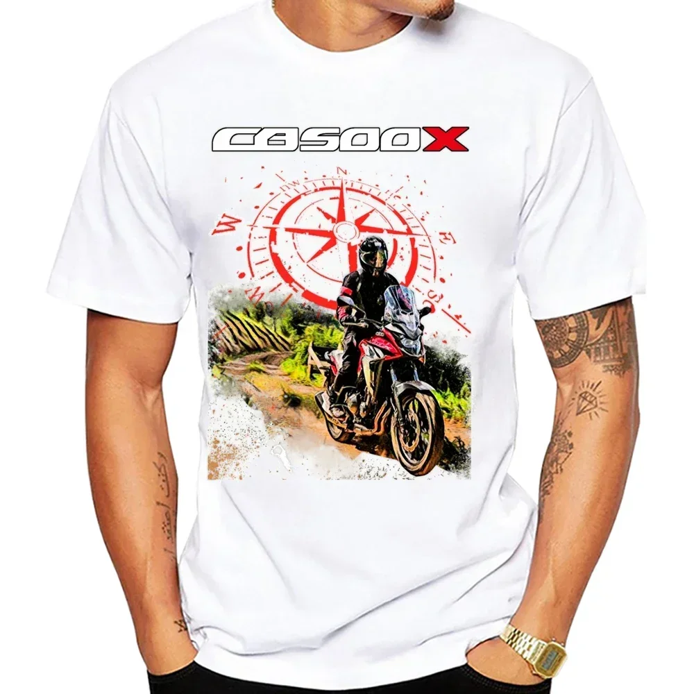 

CB500X Mountains GS Adventure Motorcycle Riding T-Shirt Summer Men Short Sleeve Casual Tops JaLegend Moto Sport White Tees