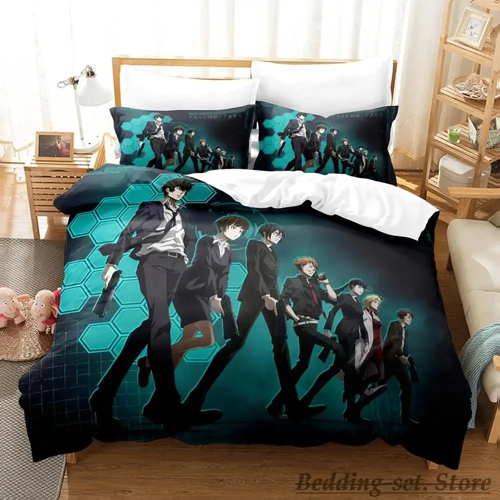 2023 Psycho Pass Bedding Set Single Twin Full Queen King Size Bed Set Adult Kid Bedroom Duvetcover Sets Anime parure de lit Bed