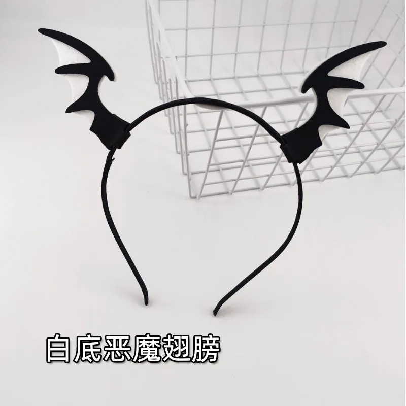 2024 Novelty Halloween Cosplay Hair Hoop Gothic Devil Horn Headband Spider Veil Mask Hairband Party Masquerade Hair Accessories