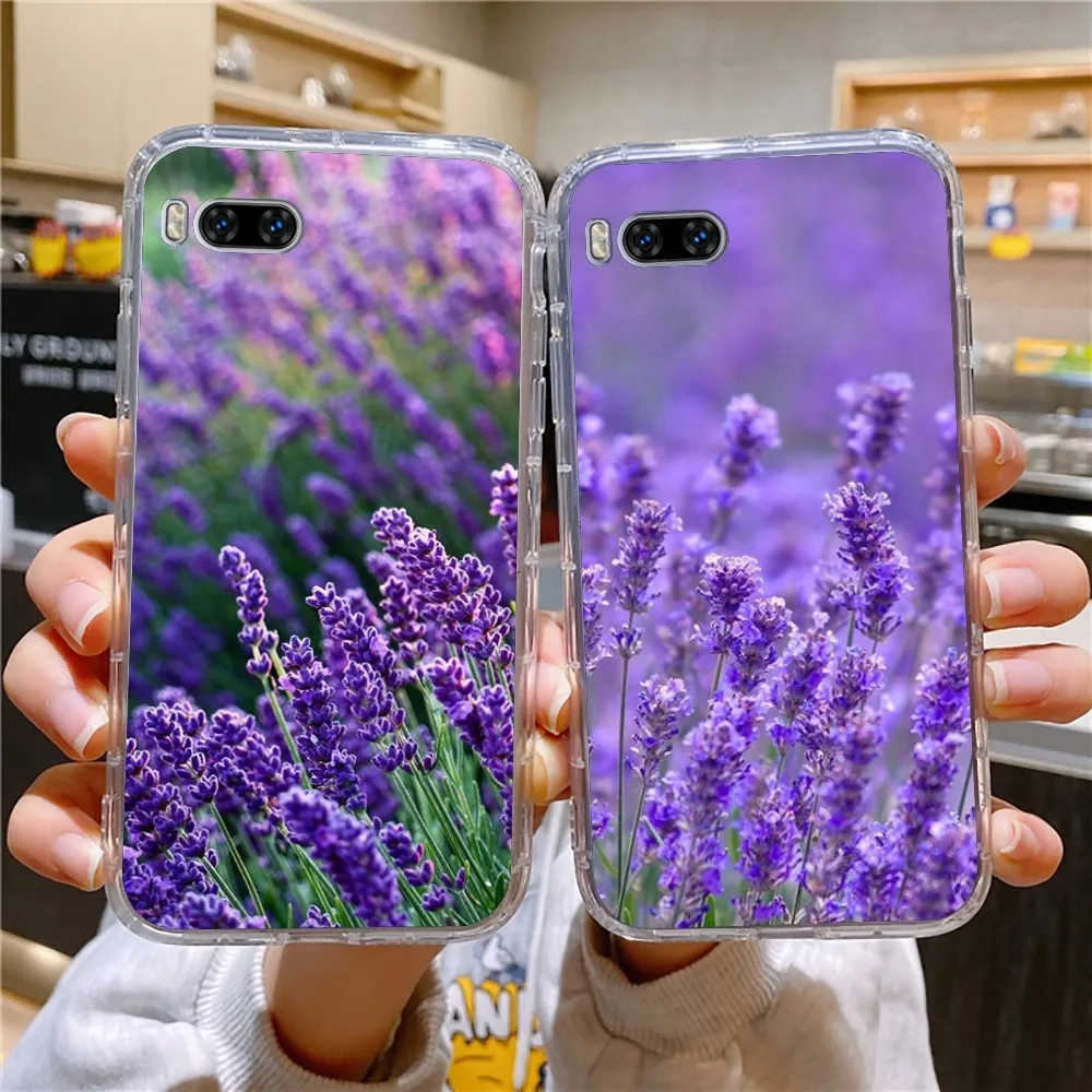 Lavender Purple flowers Phone Case For Huawei Mate P10 P20 P30 P40 P50 Smart Z Honor 50 60 70 Pro Lite Transparent Case