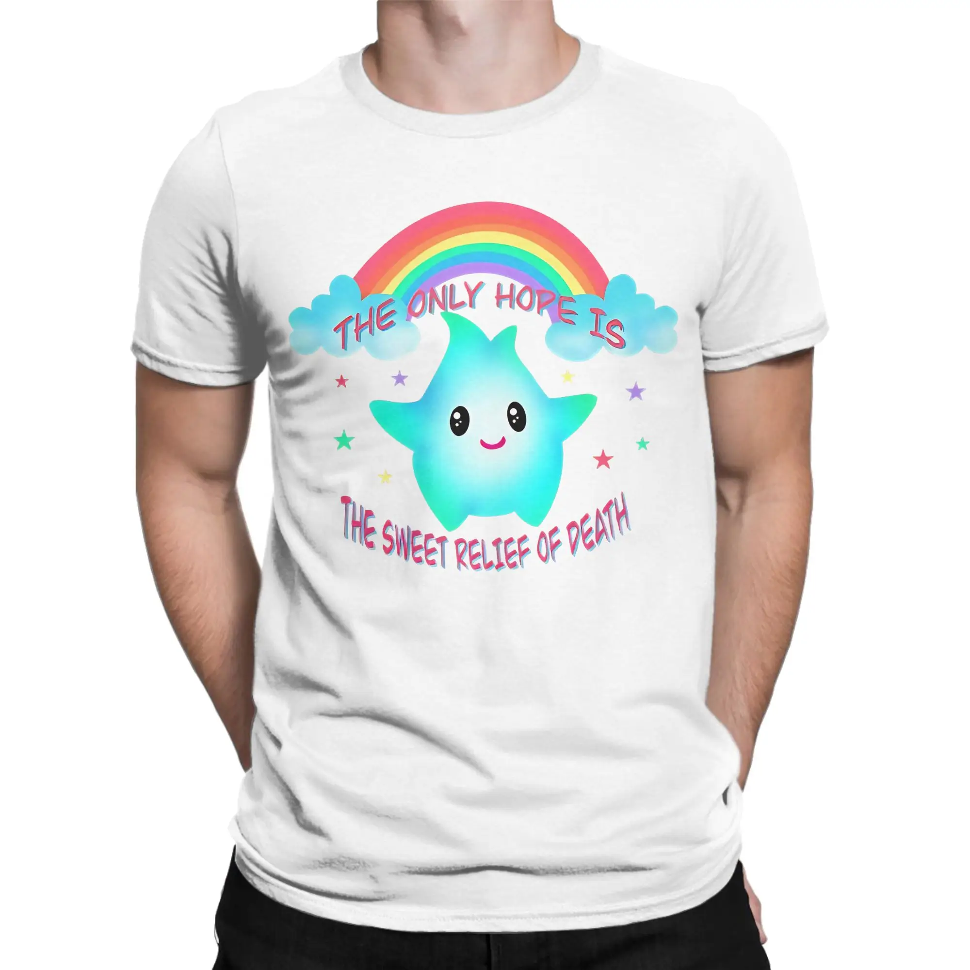 The Only Hope Is The Sweet Relief Of Death  T-Shirt Men's Lumalee Awesome T-Shirts Summer O Neck Fashion Tee Shirt Big Size Tops