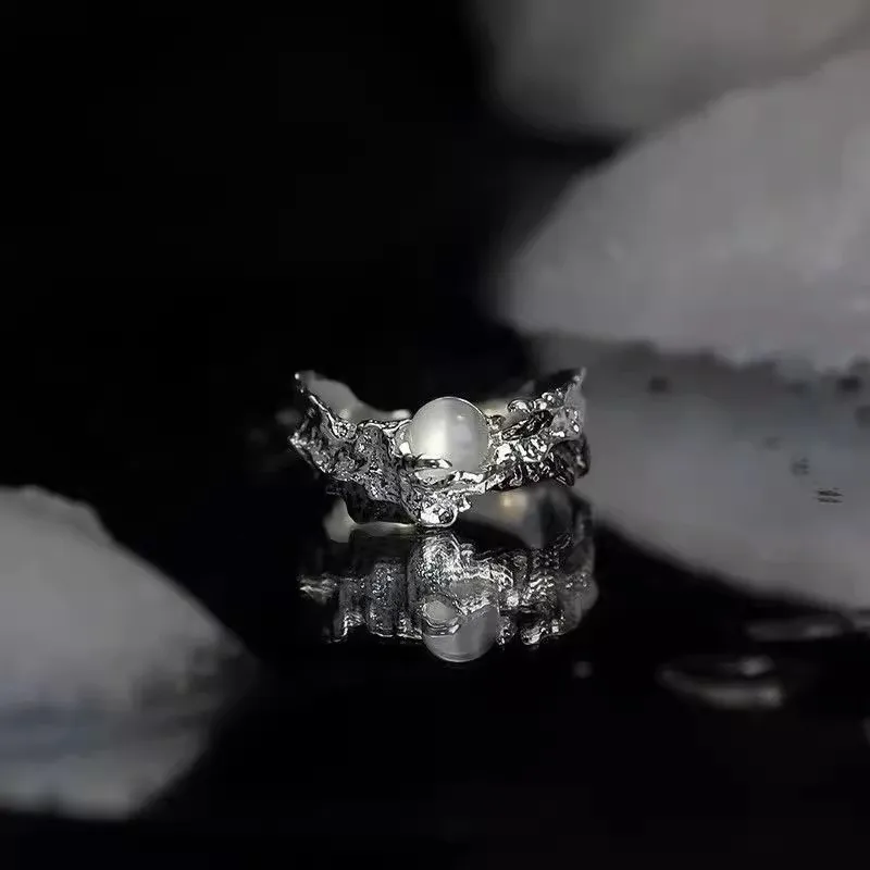 Vintage Y2K Irregular Sun Moon Open Ring, Adjustable for All