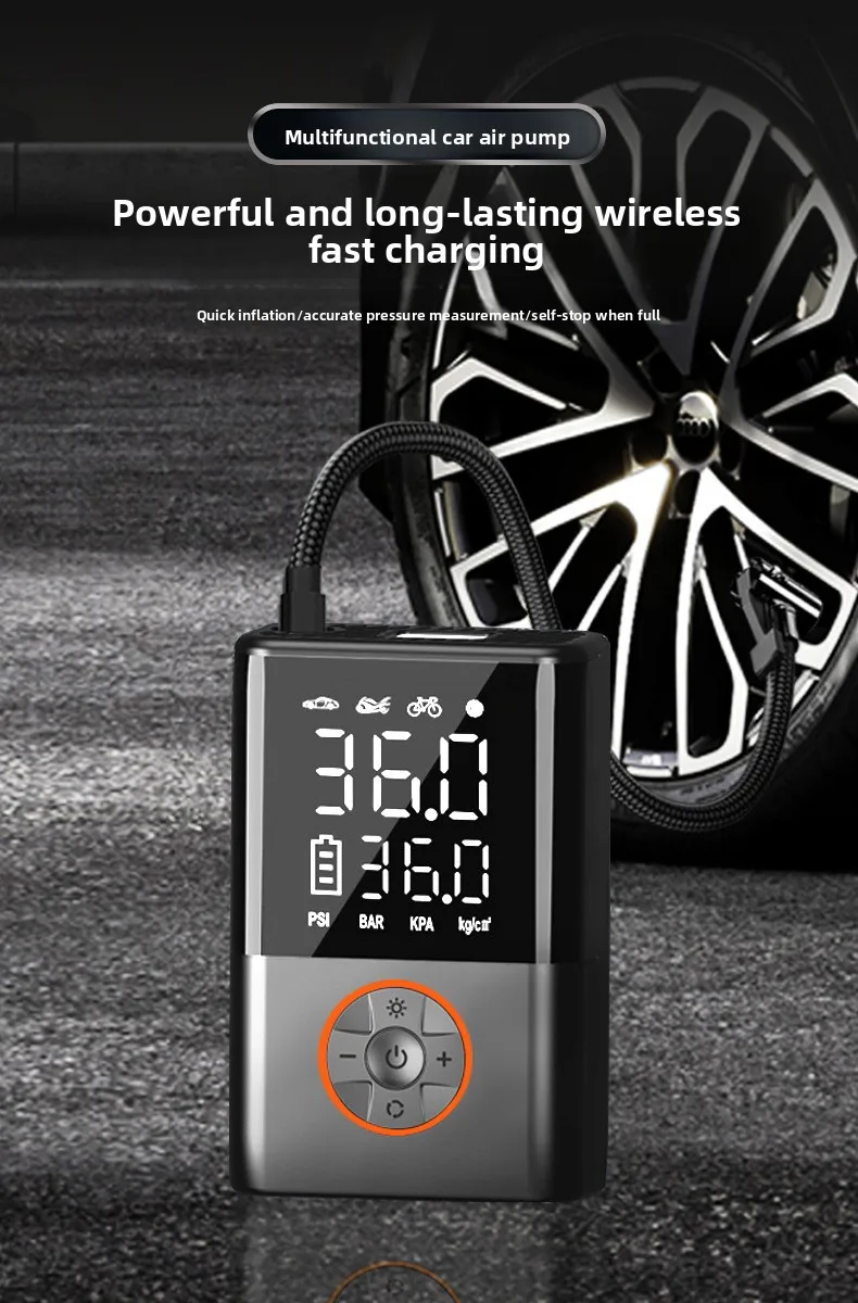 

Портативный беспроводной автомобильный компрессор высокой мощности, электрический насос для накачки шин, незаменимый помощник для авто